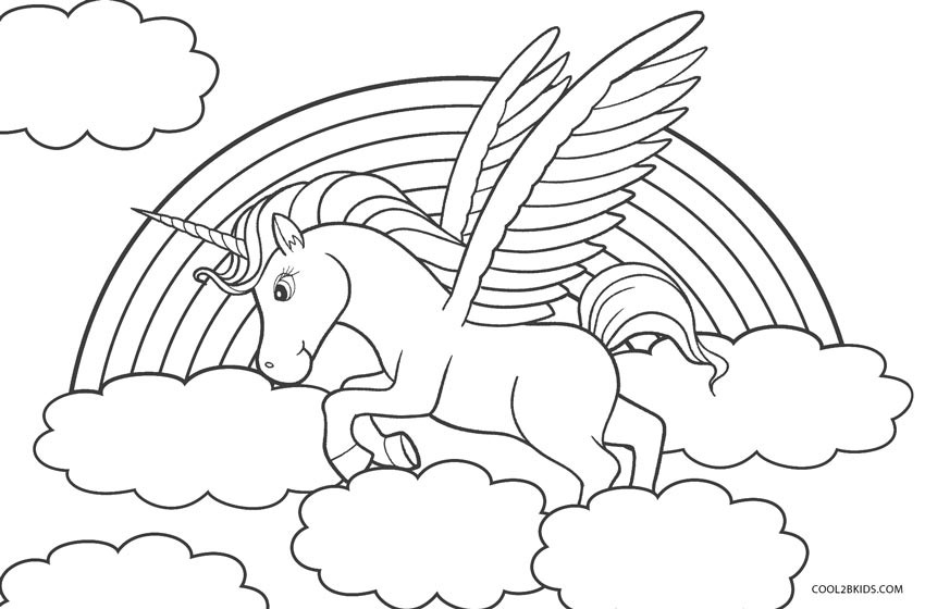 pic Cartoon Unicorn With Wings Coloring Pages coloring pages unicorn with wings