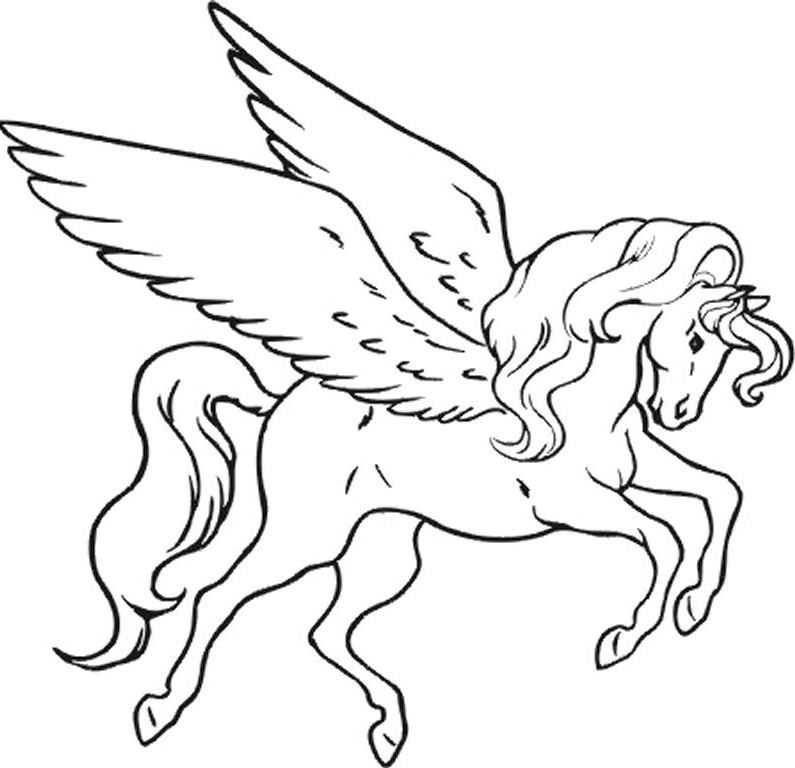 images Free Coloring Pages Unicorn With Wings unicorn with wings coloring pages
