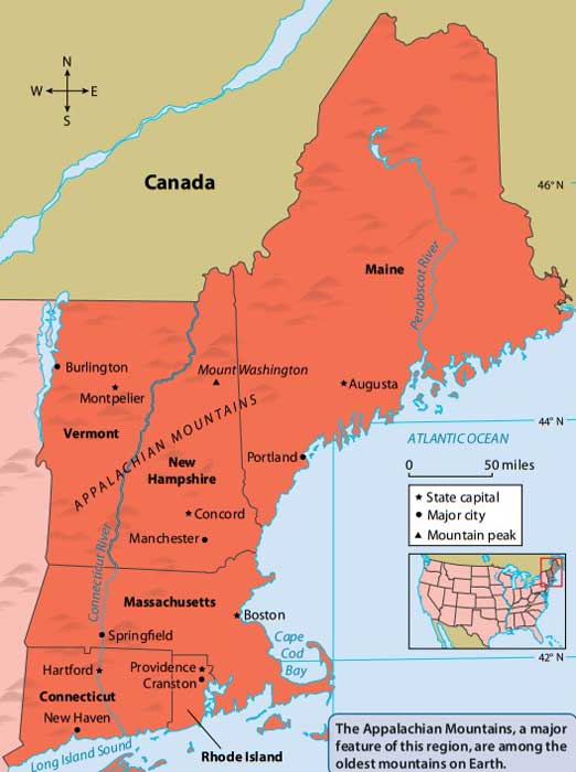 Featured image of post Map Of New England Usa