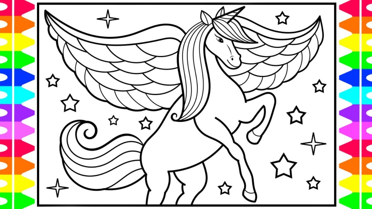 pics Unicorn With Wings Coloring Pages For Kids winged unicorn coloring pages 4 free