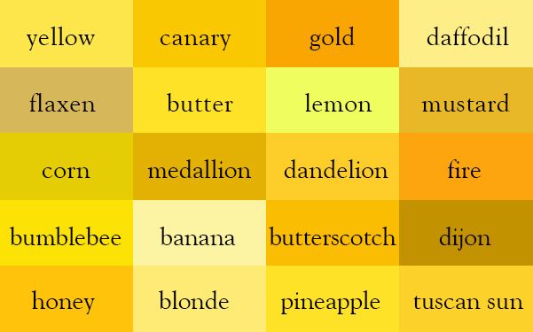 Featured image of post Yellow Color Names